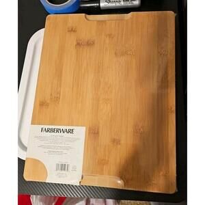 Farberware Natural Bamboo Charcuterie Cutting Board